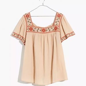 Madewell Embroidered top XS